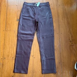JCREW NWT Faux leather pants size 6
